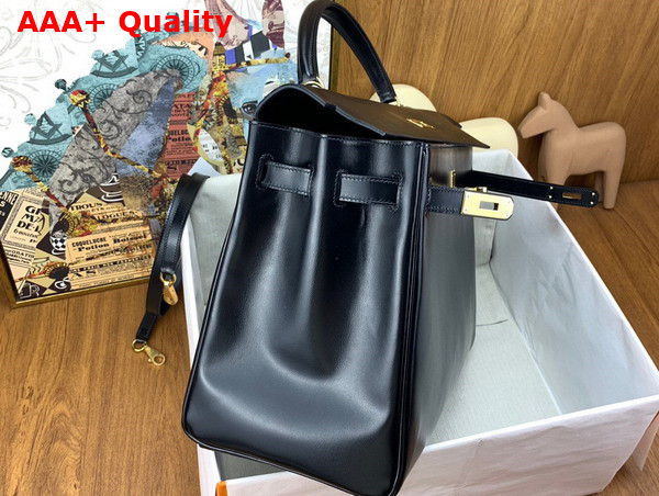 Hermes Kelly 35 Bag in Black Box Calfskin Replica