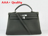 Hermes Kelly 35 Black Silver Replica
