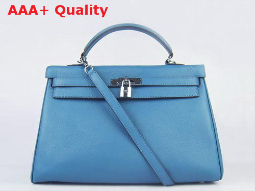 Hermes Kelly 35 Blue Silver Replica