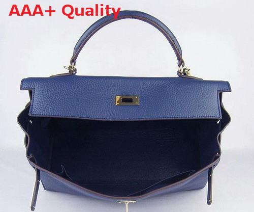 Hermes Kelly 35 Dark Blue Gold Replica