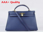 Hermes Kelly 35 Dark Blue Gold Replica