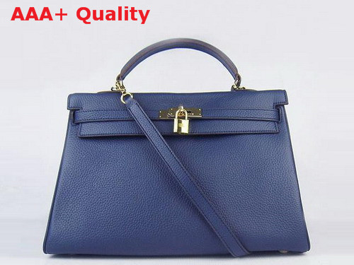 Hermes Kelly 35 Dark Blue Gold Replica