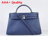 Hermes Kelly 35 Dark Blue Silver Replica