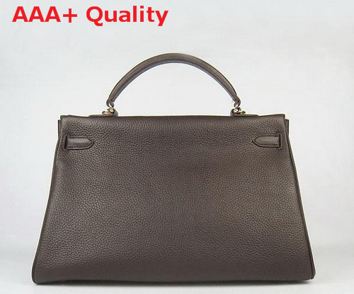 Hermes Kelly 35 Dark Coffee Gold Replica