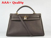 Hermes Kelly 35 Dark Coffee Gold Replica