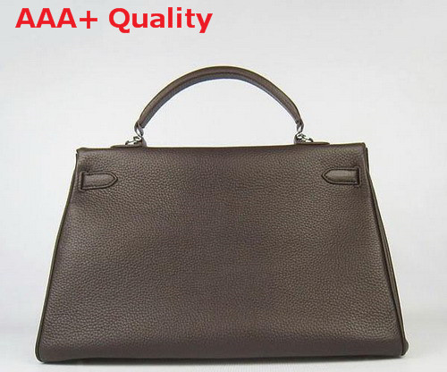 Hermes Kelly 35 Dark Coffee Silver Replica