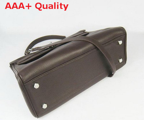 Hermes Kelly 35 Dark Coffee Silver Replica