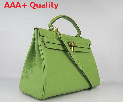 Hermes Fake Hermes Kelly 35 In Green Togo Leather Replica
