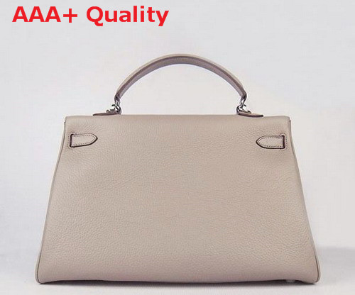 Hermes Fake Hermes Kelly 35 In Grey Real Leather with Silver Hardware Replica