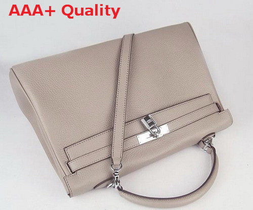 Hermes Fake Hermes Kelly 35 In Grey Real Leather with Silver Hardware Replica