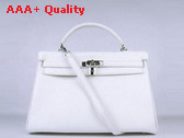 Hermes Kelly 35 White Silver Replica