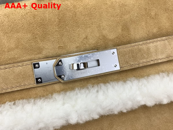 Hermes Kelly 35 in Beige Sable Suede and Shearling Replica