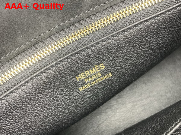 Hermes Kelly 35 in Black Suede and Shearling Replica