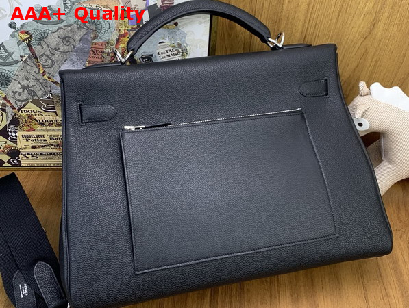 Hermes Kelly 42 Maxi in Black Togo Leather with Palladium Hardware Replica