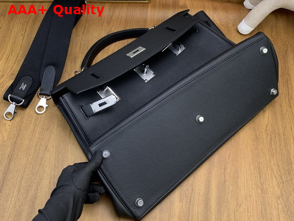 Hermes Kelly 42 Maxi in Black Togo Leather with Palladium Hardware Replica