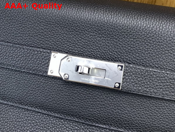 Hermes Kelly 42 Maxi in Black Togo Leather with Palladium Hardware Replica