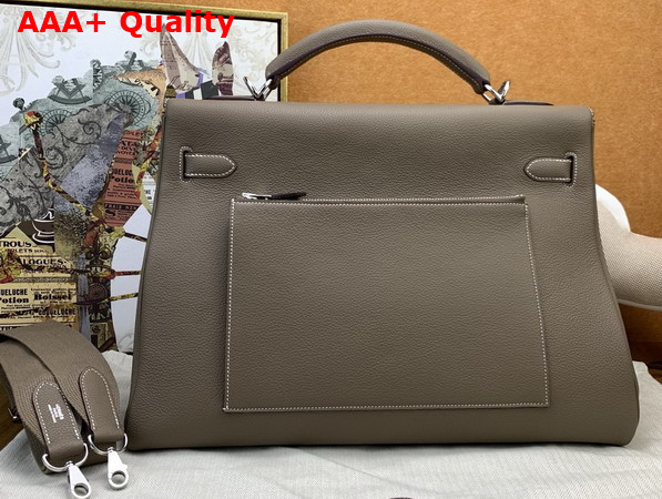 Hermes Kelly 42 Maxi in Elephant Grey Togo Leather with Palladium Hardware Replica