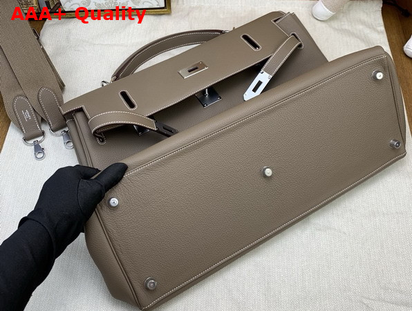 Hermes Kelly 42 Maxi in Elephant Grey Togo Leather with Palladium Hardware Replica
