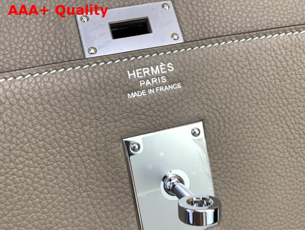 Hermes Kelly 42 Maxi in Elephant Grey Togo Leather with Palladium Hardware Replica