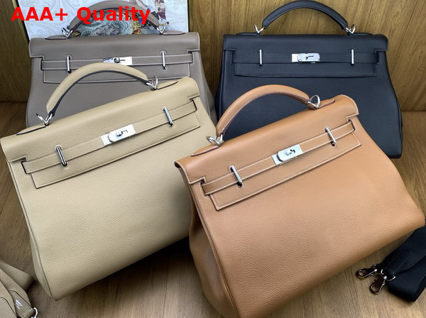 Hermes Kelly 42 Maxi in Elephant Grey Togo Leather with Palladium Hardware Replica