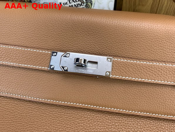 Hermes Kelly 42 Maxi in Gold Togo Leather with Palladium Hardware Replica