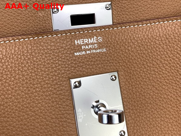 Hermes Kelly 42 Maxi in Gold Togo Leather with Palladium Hardware Replica