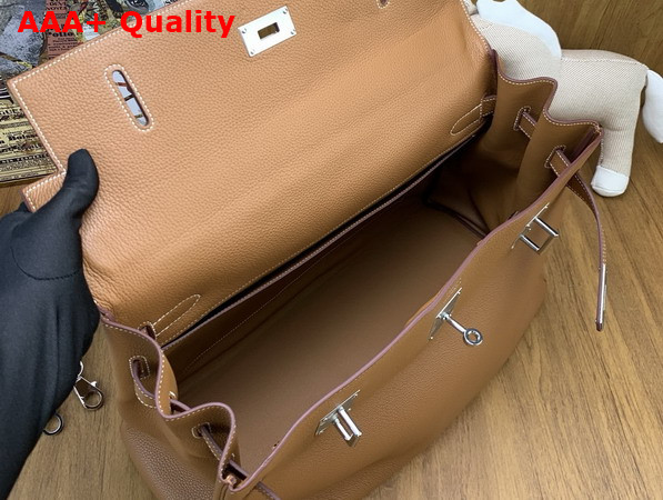Hermes Kelly 42 Maxi in Gold Togo Leather with Palladium Hardware Replica