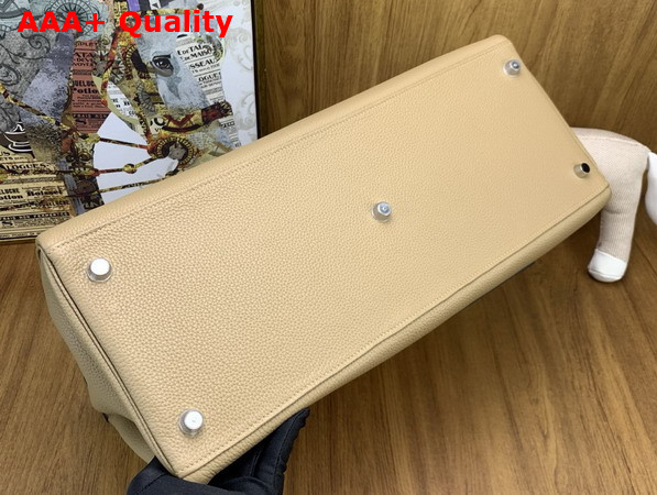 Hermes Kelly 42 Maxi in Oat Milk Togo Leather with Palladium Hardware Replica