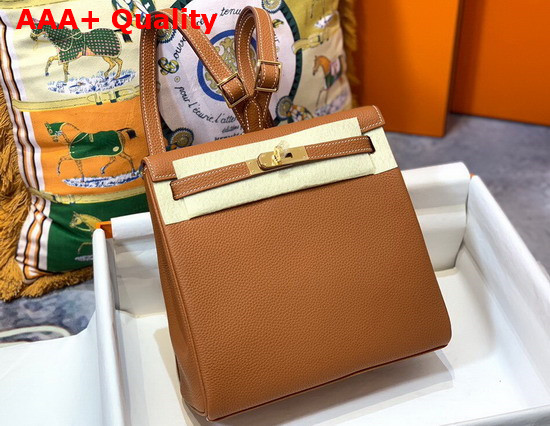 Hermes Kelly Ado Backpack Gold Togo Calfskin Leather Replica