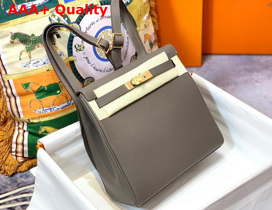 Hermes Kelly Ado Backpack in Bitumen Grey Togo Calfskin Leather Replica