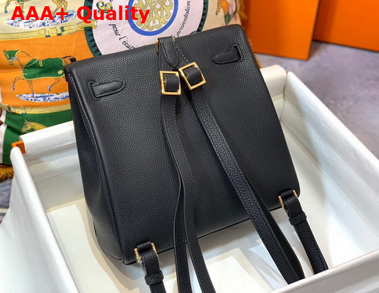 Hermes Kelly Ado Backpack in Black Togo Calfskin Leather Replica