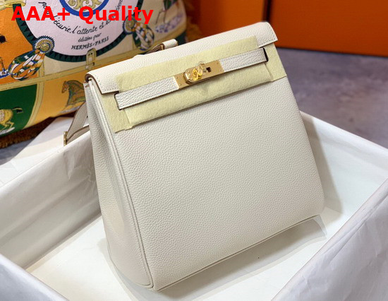 Hermes Kelly Ado Backpack in White Togo Calfskin Leather Replica