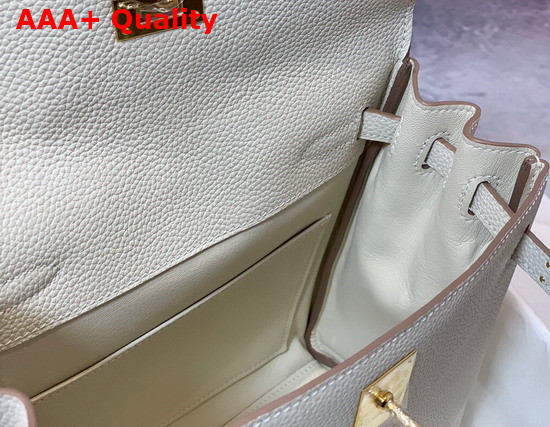 Hermes Kelly Ado Backpack in White Togo Calfskin Leather Replica