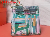 Hermes Kelly Ado II Backpack in Blue Printed Taurillon Clemence Leather Replica