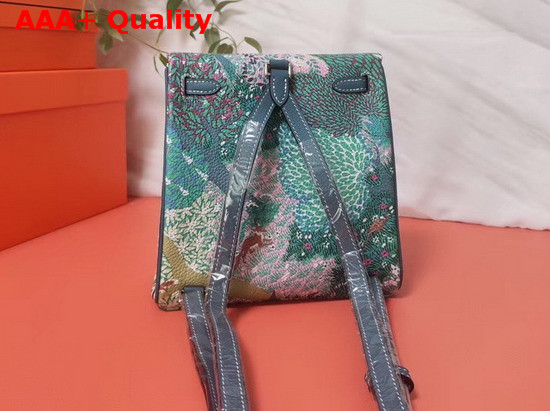 Hermes Kelly Ado II Backpack in Blue Printed Taurillon Clemence Leather Replica