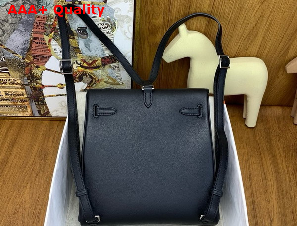 Hermes Kelly Ado Rock Backpack in Noir Swift Calfskin Replica