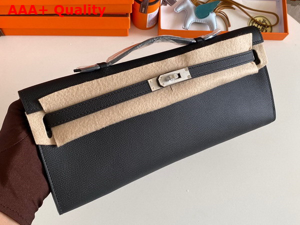 Hermes Kelly Cut Clutch in Black Epsom Calfskin Replica