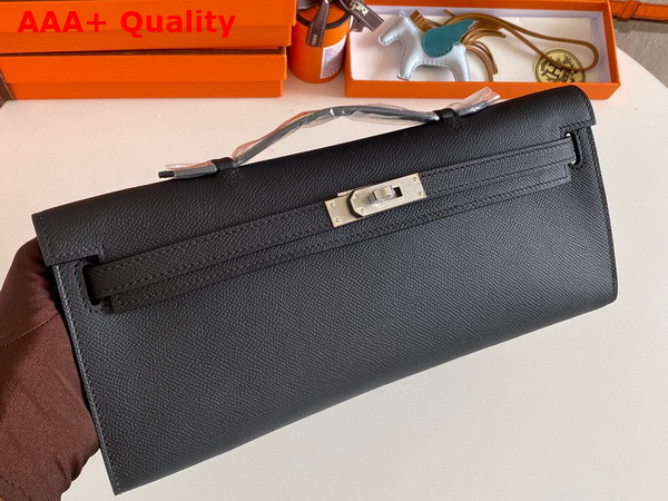 Hermes Kelly Cut Clutch in Black Epsom Calfskin Replica