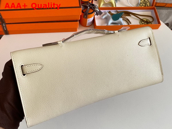 Hermes Kelly Cut Clutch in Blanc Epsom Calfskin Replica
