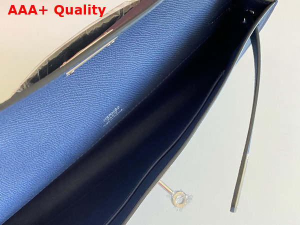 Hermes Kelly Cut Clutch in Blue Epsom Calfskin Replica