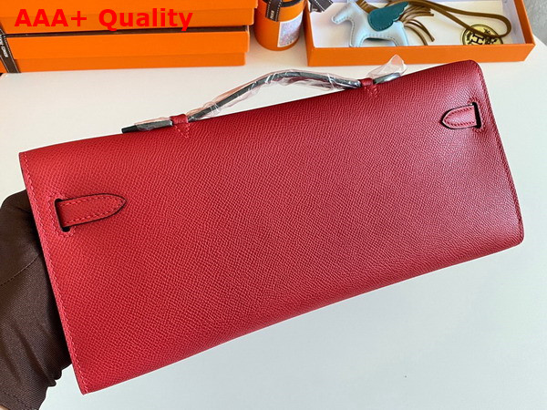 Hermes Kelly Cut Clutch in Red Epsom Calfskin Replica