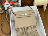 Hermes Kelly Danse Anate Shoulder Bag in Milk Tea Evergrain Calfskin Replica