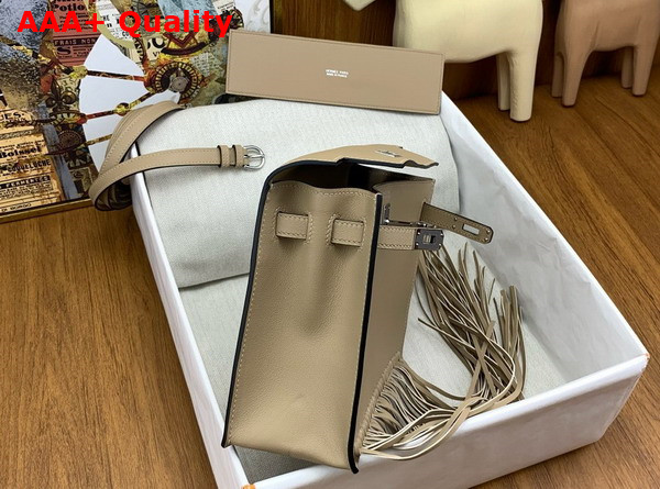 Hermes Kelly Danse Anate Shoulder Bag in Milk Tea Evergrain Calfskin Replica
