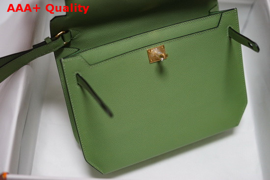 Hermes Kelly Depeches 25 Pouch Green Epsom Calfskin Replica