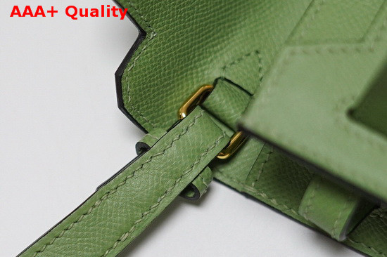 Hermes Kelly Depeches 25 Pouch Green Epsom Calfskin Replica