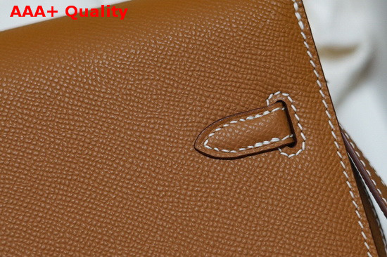 Hermes Kelly Depeches 25 Pouch Tan Epsom Calfskin Replica