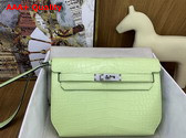 Hermes Kelly Depeches 25 Pouch in Tender Green Alligator Leather Replica