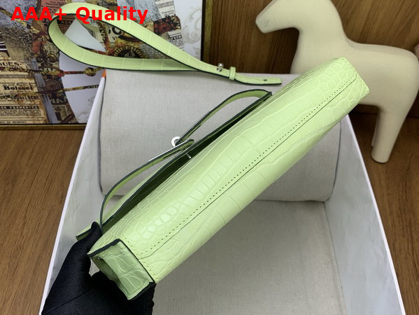 Hermes Kelly Depeches 25 Pouch in Tender Green Alligator Leather Replica