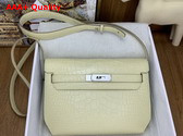 Hermes Kelly Depeches 25 Pouch in Vanilla Alligator Leather Replica