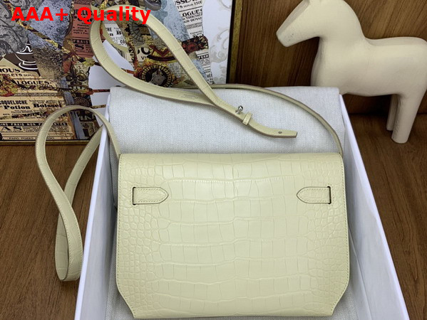 Hermes Kelly Depeches 25 Pouch in Vanilla Alligator Leather Replica